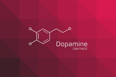 Dopamin moleküler yapısı. Üçgen kırmızı siyah gradyan.