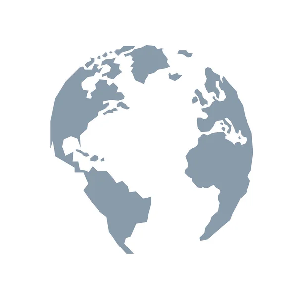 Lowpoly globe. Amérique, Europe, Océan Atlantique. Bleu gris . — Image vectorielle