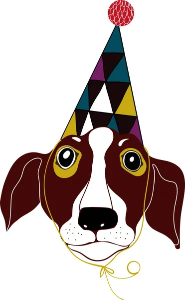 Ilustracja Wektorowa Psem Uroczysty Wpr Pies Rasy Beagle — Wektor stockowy