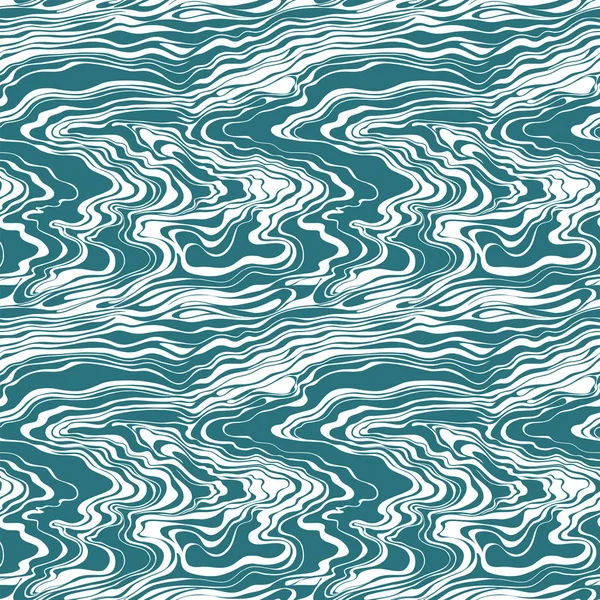 Seamless Pattern Flow Water Ocean Waves River Graphic Lines — Stock Vector