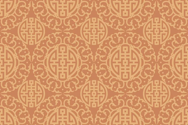 Chinese Pattern Seamless Texture Tile Wallpaper Background Fabric Paper Print — ストックベクタ