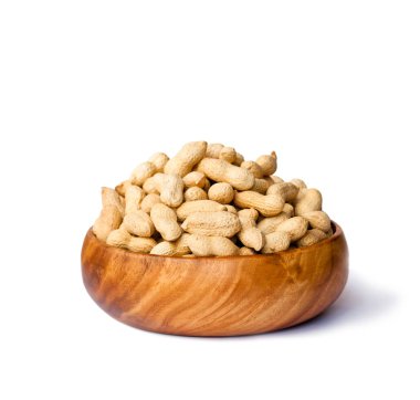 çuval torba izole ahşap kase taze monkeynut  