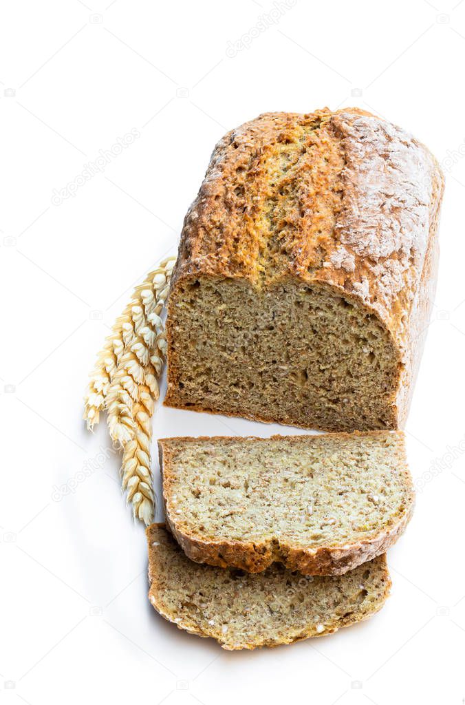 Homemade irish soda bread isolated on white 