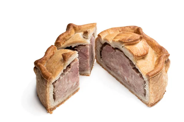 Gekruid Varkensvlees Ham Taart Geïsoleerd Wit — Stockfoto