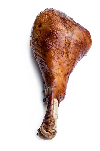 Roasted Turkey Leg Isolated White — Stock Photo, Image