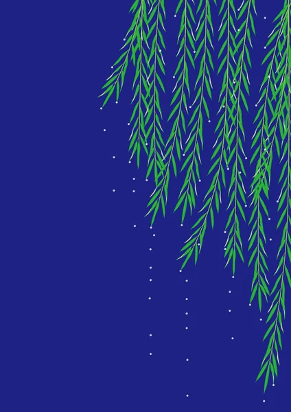 Weeping willow and droplet Stock Illustration