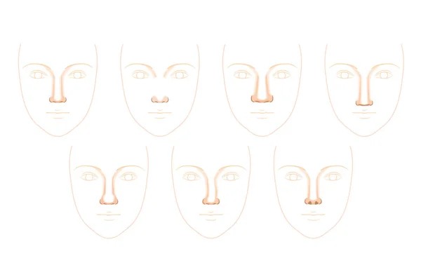 Nasenform Gesicht Schönheit — Stockvektor