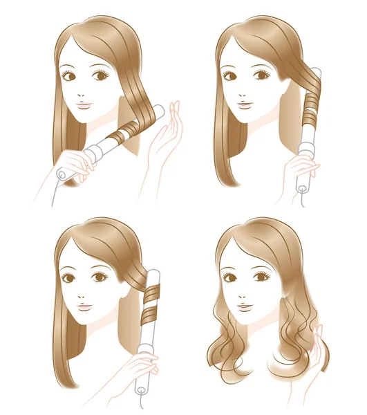 Péče o ránu vlasy žena — Stockový vektor