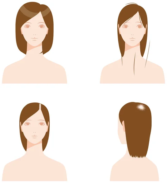 Cheveux clairsemés Femme Inquiétude — Image vectorielle