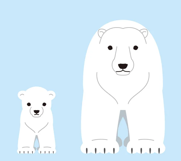 Πολικές αρκούδες. Ο γονέας και παιδί. — Διανυσματικό Αρχείο
