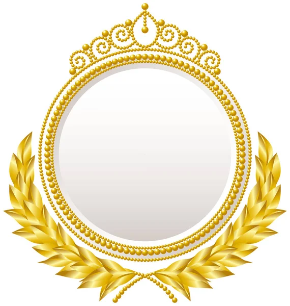 Medalha emblema pérola Laurel — Vetor de Stock