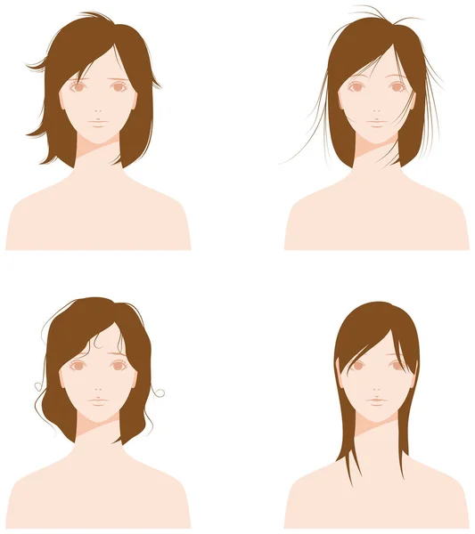 Problemas con el cabello mujer belleza — Vector de stock