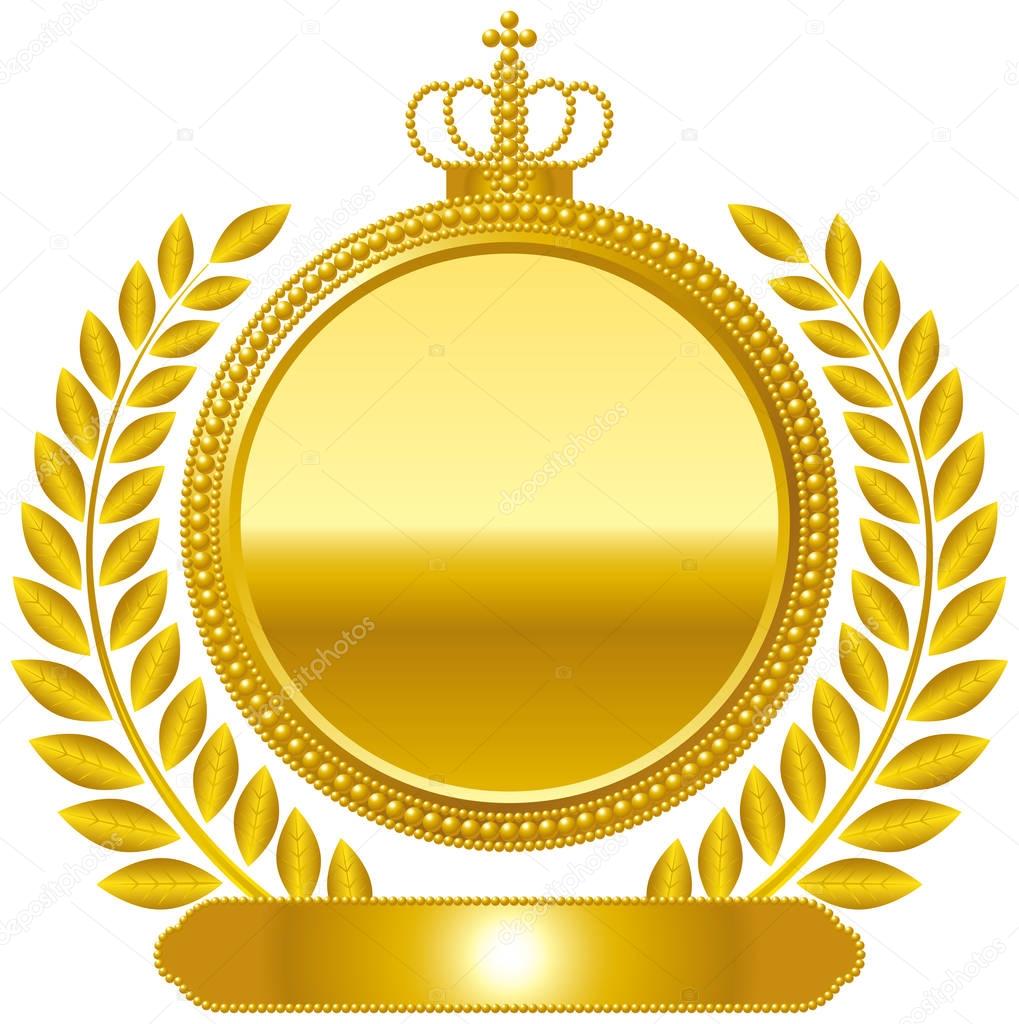 Gold medal emblem Crown