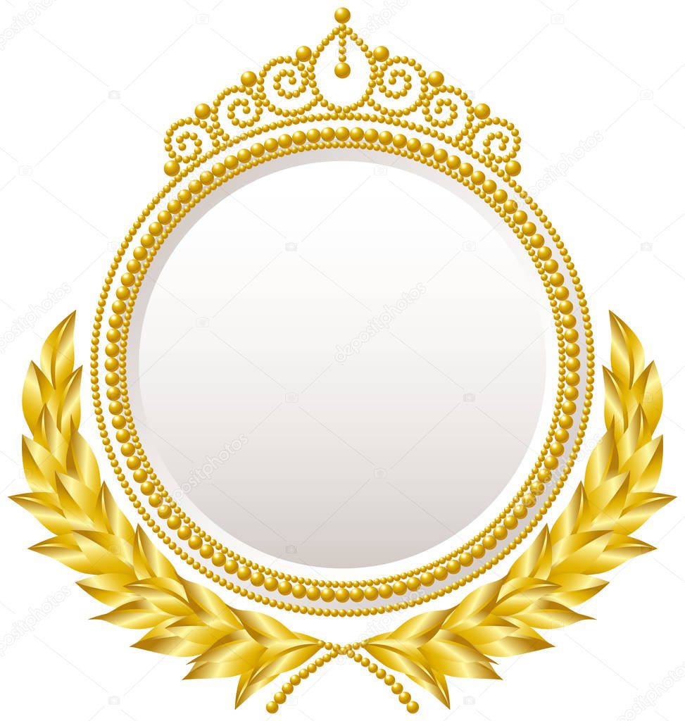 Medal emblem pearl Laurel