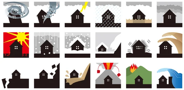 Inundación de erupción de tifón de desastres naturales Ilustración De Stock