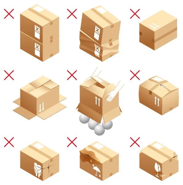Lepenkové krabice balicí list — Stockový vektor