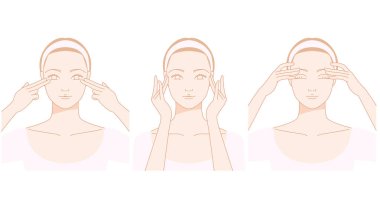 Yüzü, gözleri kendi kendine masaj