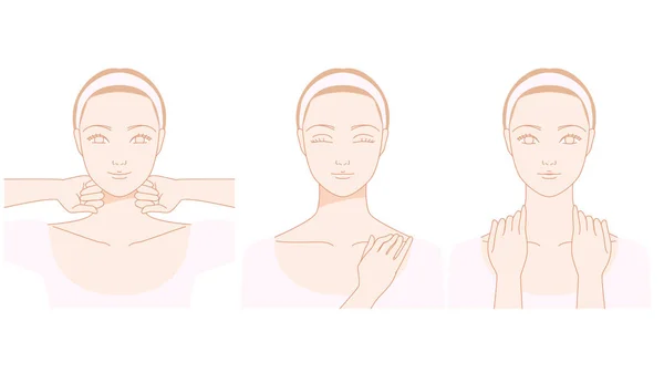 Women who massage the neck — Stock Vector