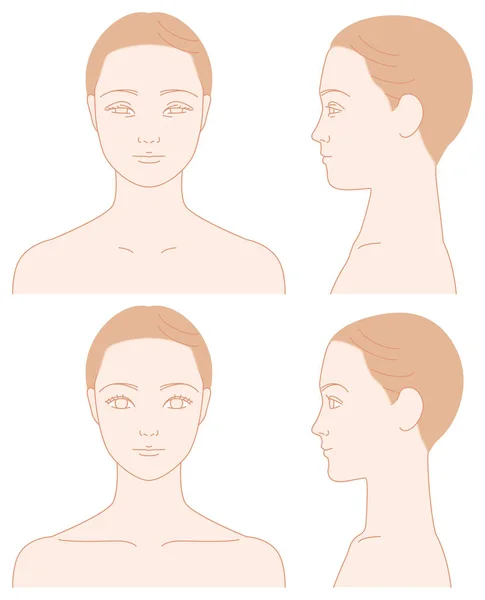 Facial swelling.face.profile. — Stock Vector