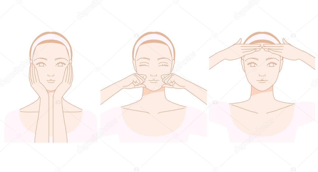 Women who massage the face