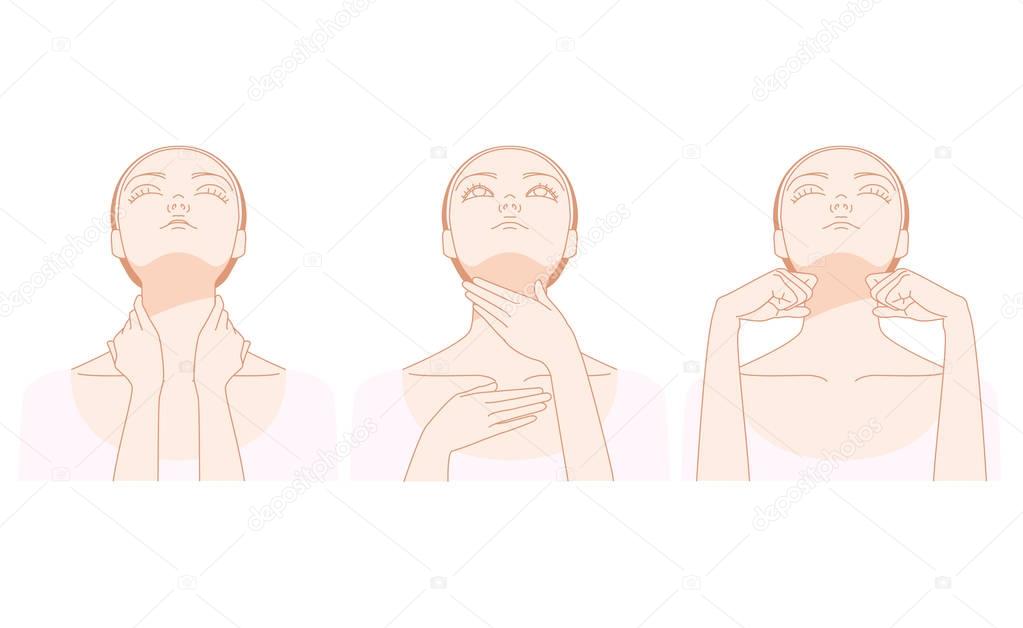 Women who massage the neck