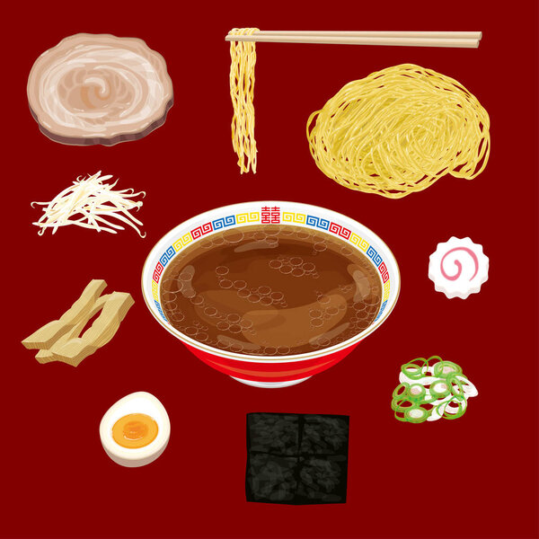 soy sauce ramen material Japanese food
