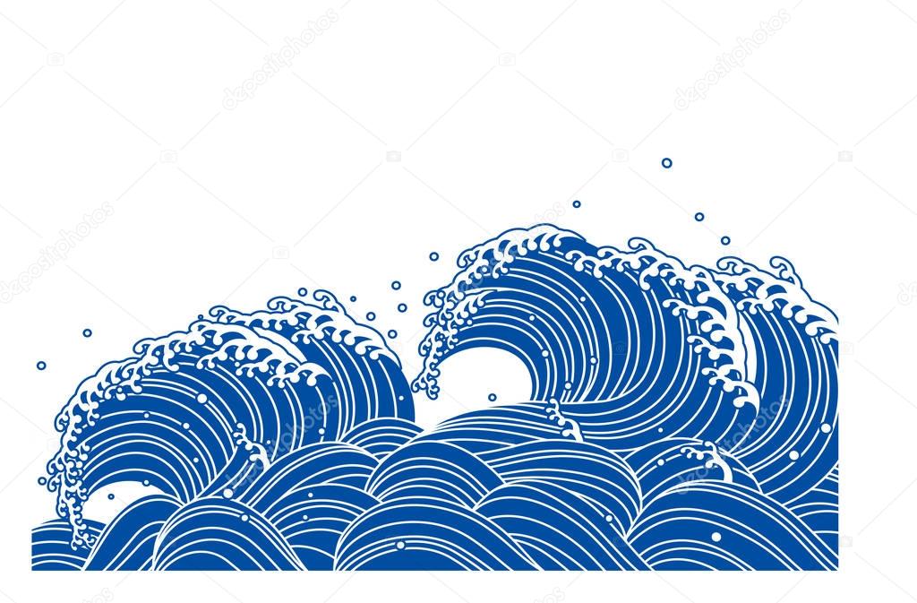 Blue wave, Japanese style.sea.