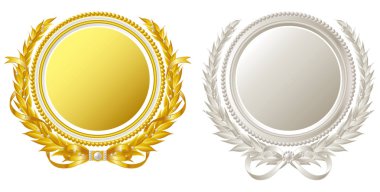 Altın ve gümüş oval çerçeve 