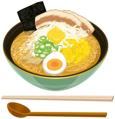 Ramen ile miso çorbası temel. Japon şehriye 