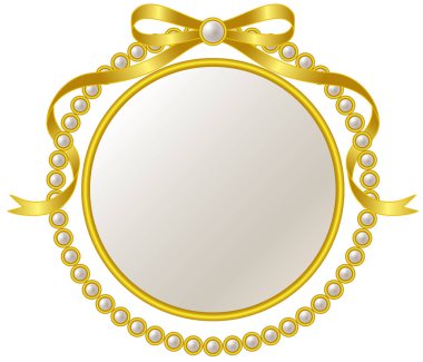 Çerçeve ve altın inci şerit 