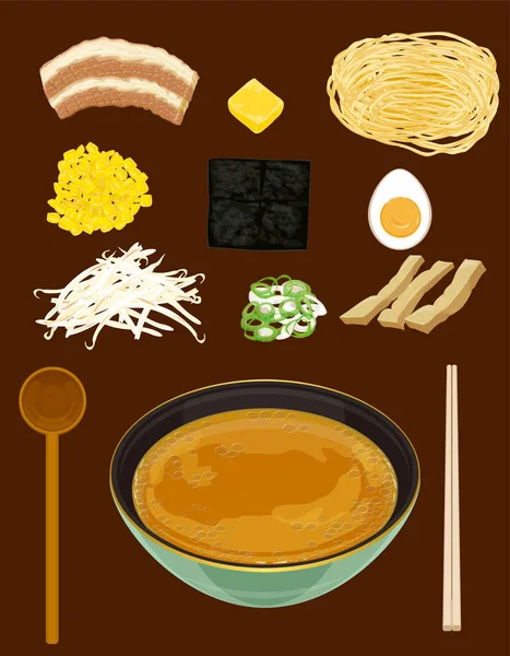 Ramen ile miso çorbası temel. Japon şehriye 
