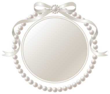 Çerçeve ve gümüş inci şerit 