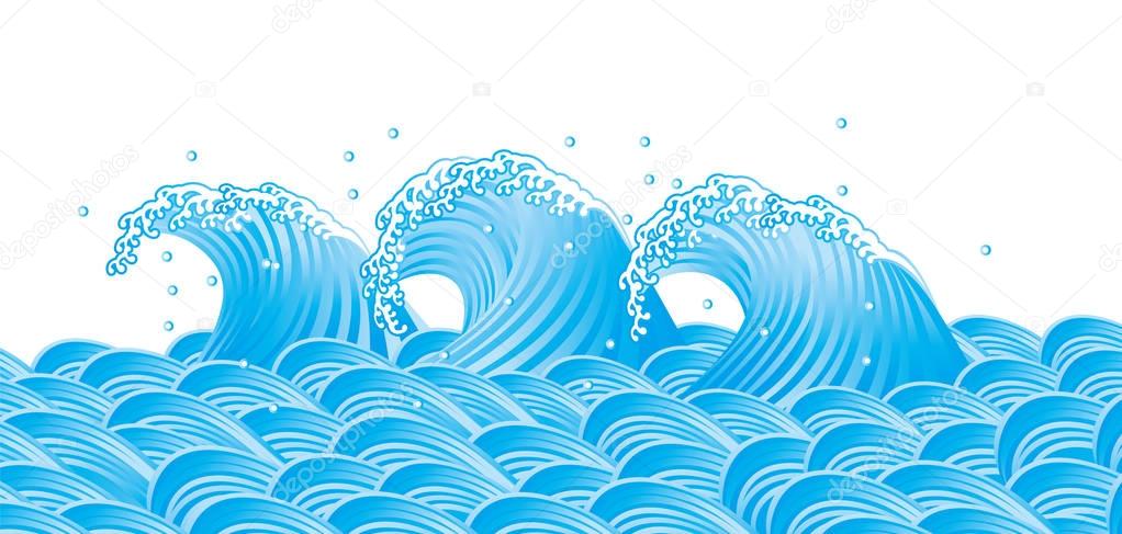 Wave of the sea. Japanese style.
