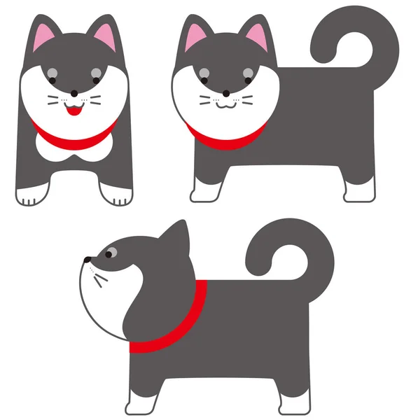 Shiba Inu Japonês cão Vetor ilustração . — Vetor de Stock