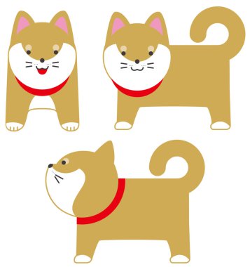 Shiba Inu Japonca vektör çizim köpek.