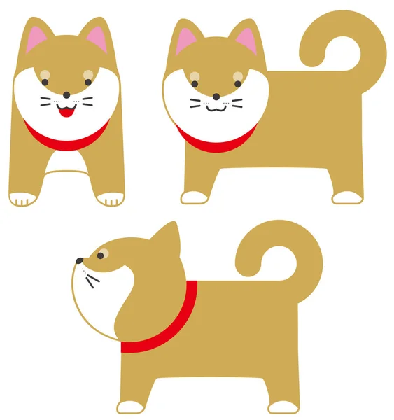 Shiba Inu japonský pes vektorové ilustrace. — Stockový vektor