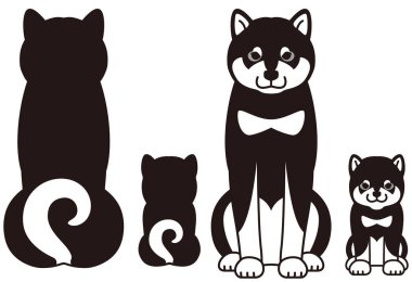 Üst ve alt Japon köpek 