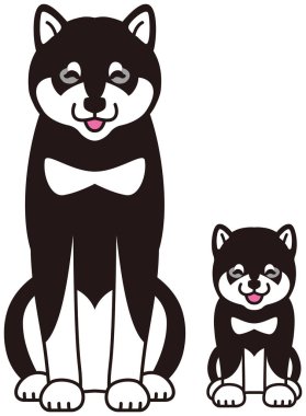 Üst ve alt Japon köpek 