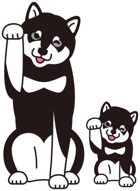 Üst ve alt Japon köpek 