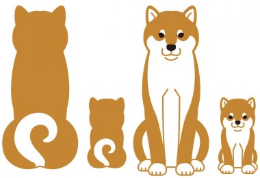 Üst ve alt Japon köpek 