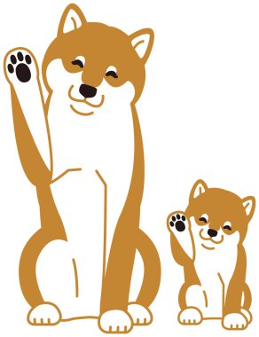 Üst ve alt Japon köpek 