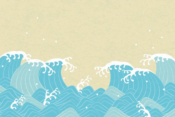 Blue wave Estilo japonés — Vector de stock