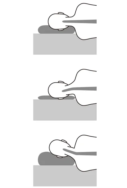 Diferentes tipos de almohadas y posiciones para dormir, almohada alta y almohada baja — Archivo Imágenes Vectoriales