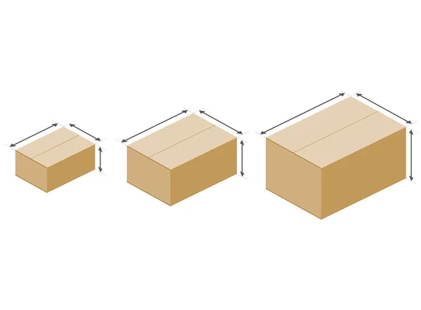 Kartons Größe Volumen — Stockvektor