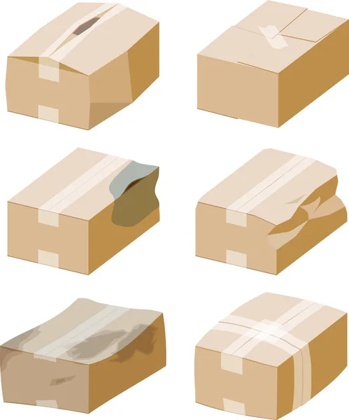 Pappschachtel Schlechte Verpackung — Stockvektor