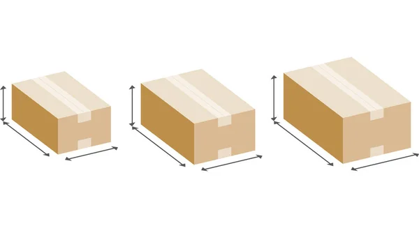 Größe des Kartons — Stockvektor