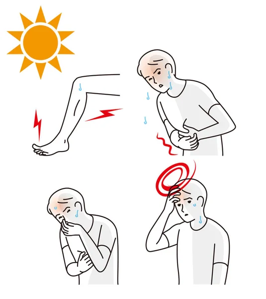 Symptome Eines Hitzschlags — Stockvektor