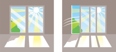 Nerede güneş ışığı girer penceresi