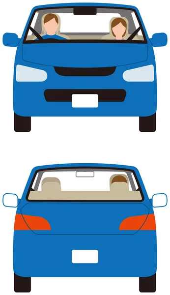 Přední a zadní část sedan typu osobní auta.Vektorový materiál — Stockový vektor