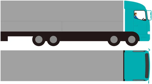 Fahrzeug, Seite und Dach des Schwerlastwagens, Vektormaterial — Stockvektor